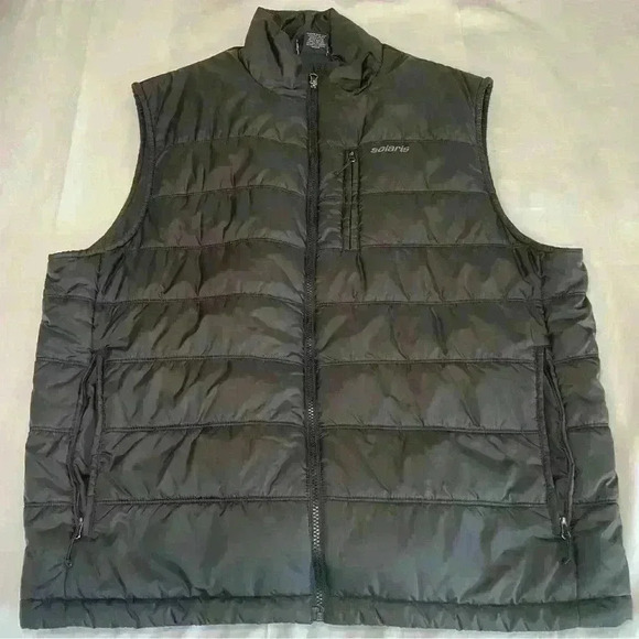 Solaris Men's Black Outdoors Lightweight Puffer Vest Jacket Size 2XB Outdoor - Picture 1 of 9